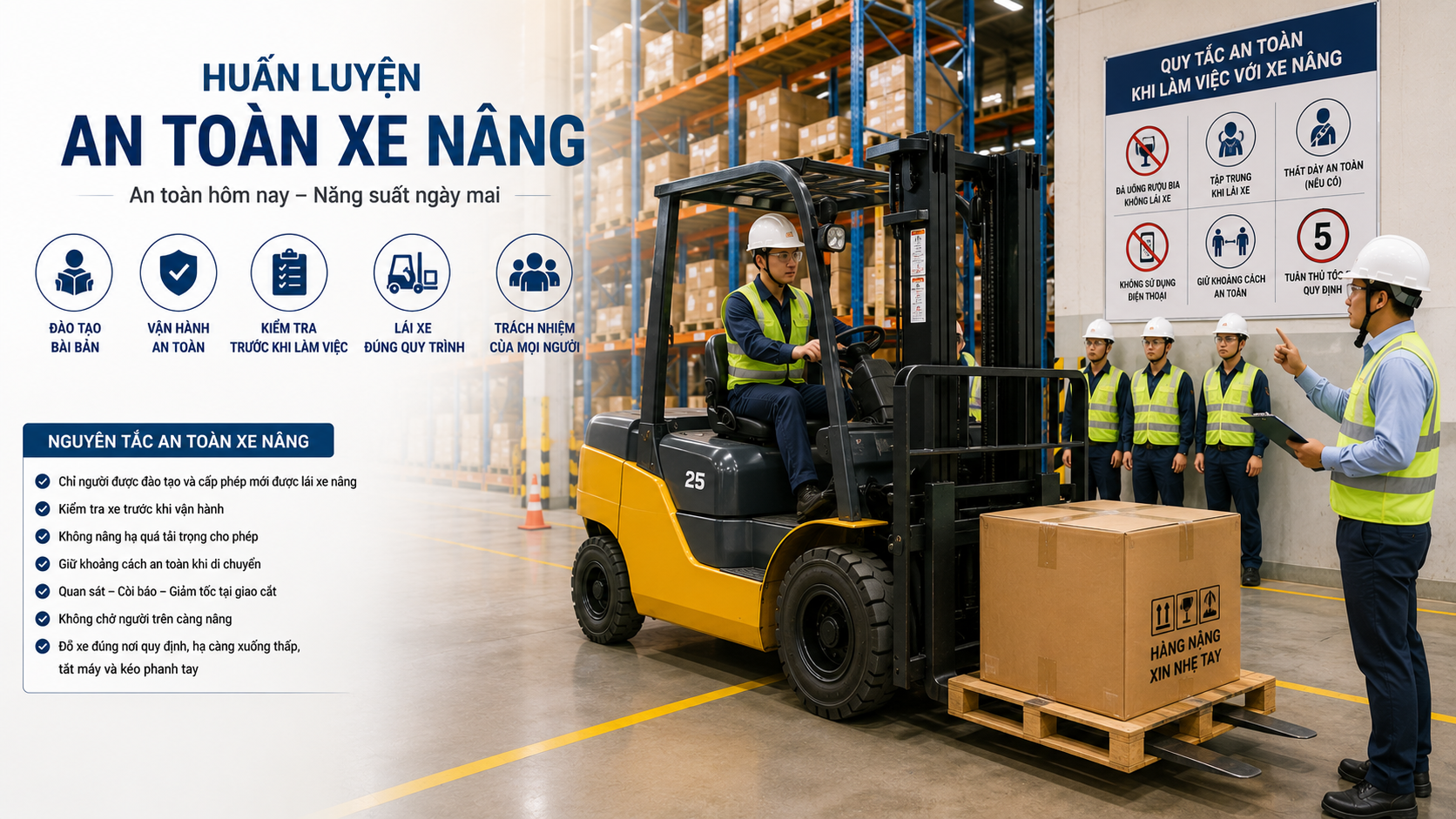Huấn luyện an toàn vận hành xe nâng